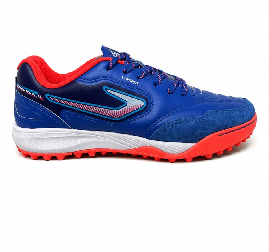 Chuteira Society Topper Dominator Play - Azul Marinho e Coral
