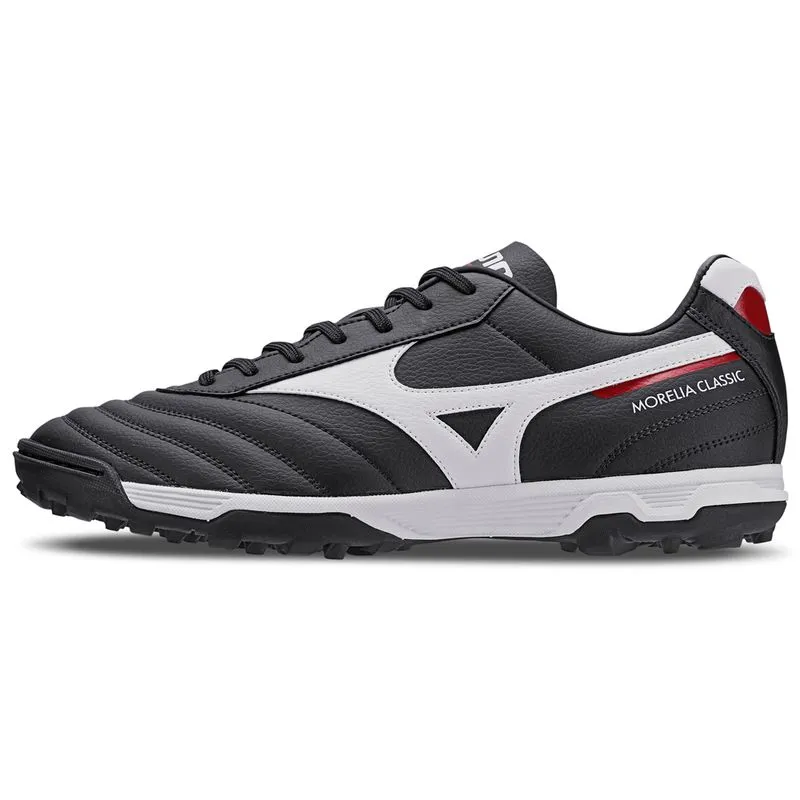 Chuteira Campo Mizuno Morelia Classic Unissex - Preto, Vermelho e Branco