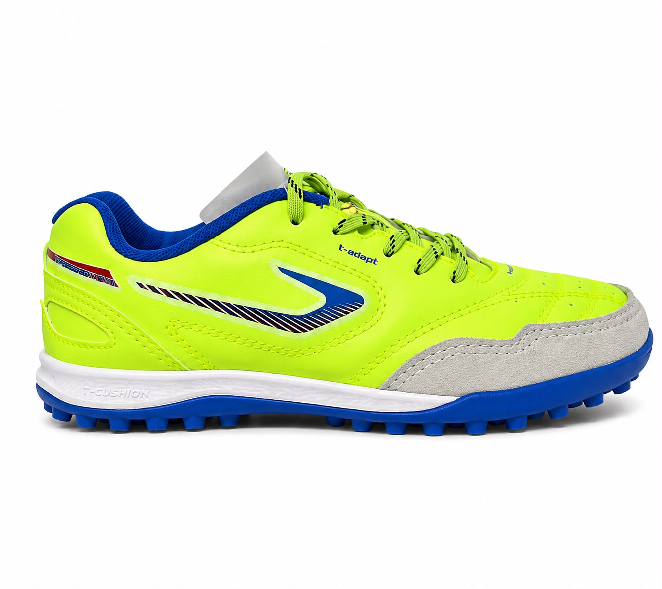 Chuteira Society Infantil Topper Dominator Play - Verde, Azul e Vermelho