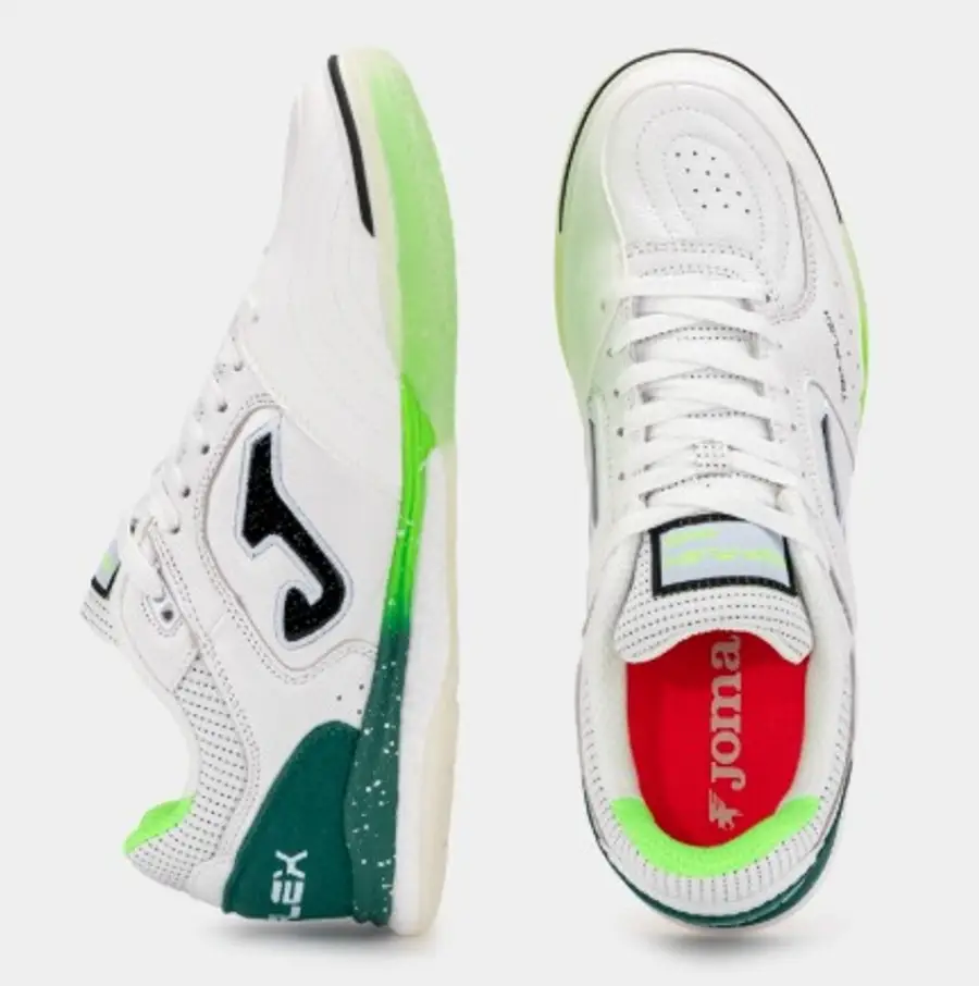 Chuteira Futsal Joma Top Flex Rebound - Branco e Verde