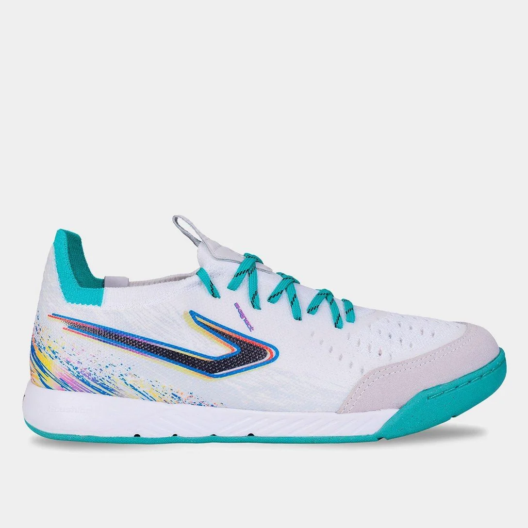 Chuteira Futsal Topper Dominator Fuse II - Branco e Azul