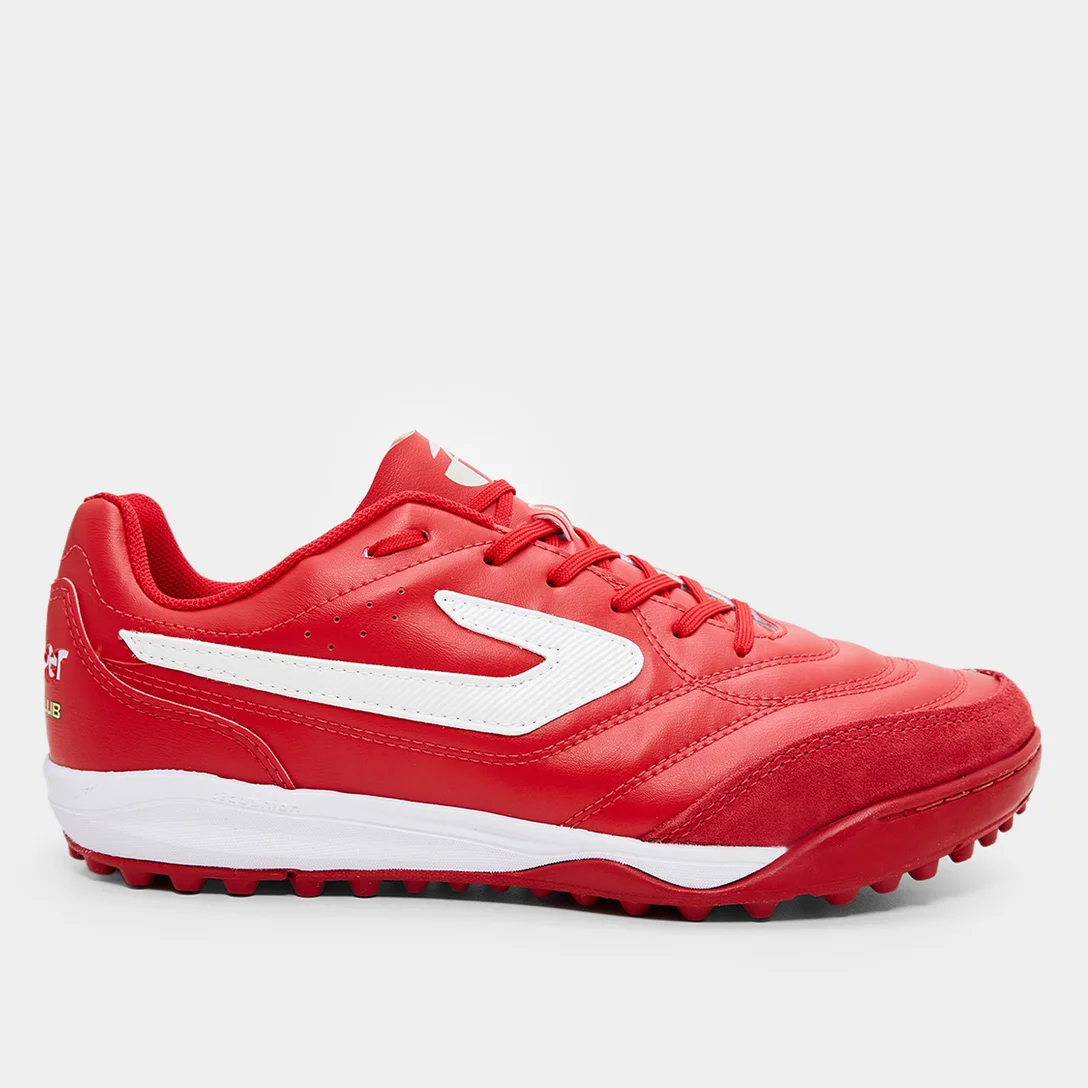 Chuteira Society Topper Maestro Club VI - Vermelho e Branco