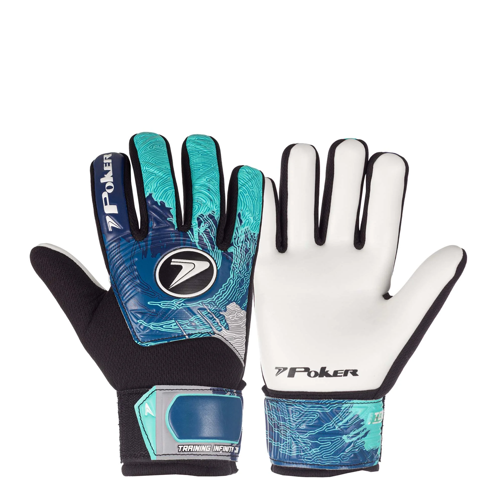 Luva Poker Infinity Jr - Azul, Verde e Preto