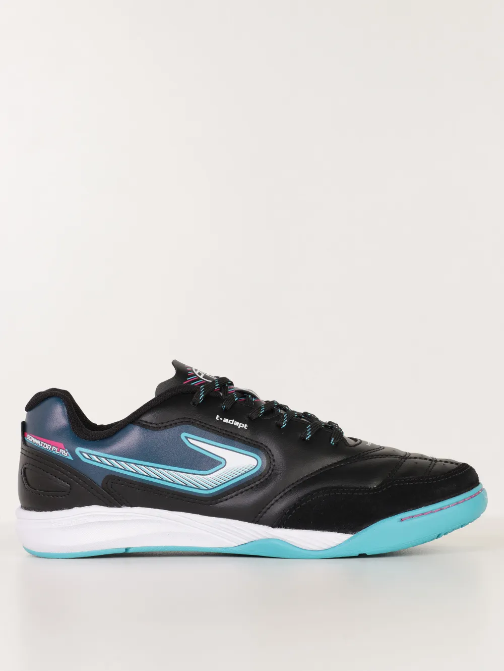 Chuteira Futsal Dominator Play - Preto, Azul e Rosa