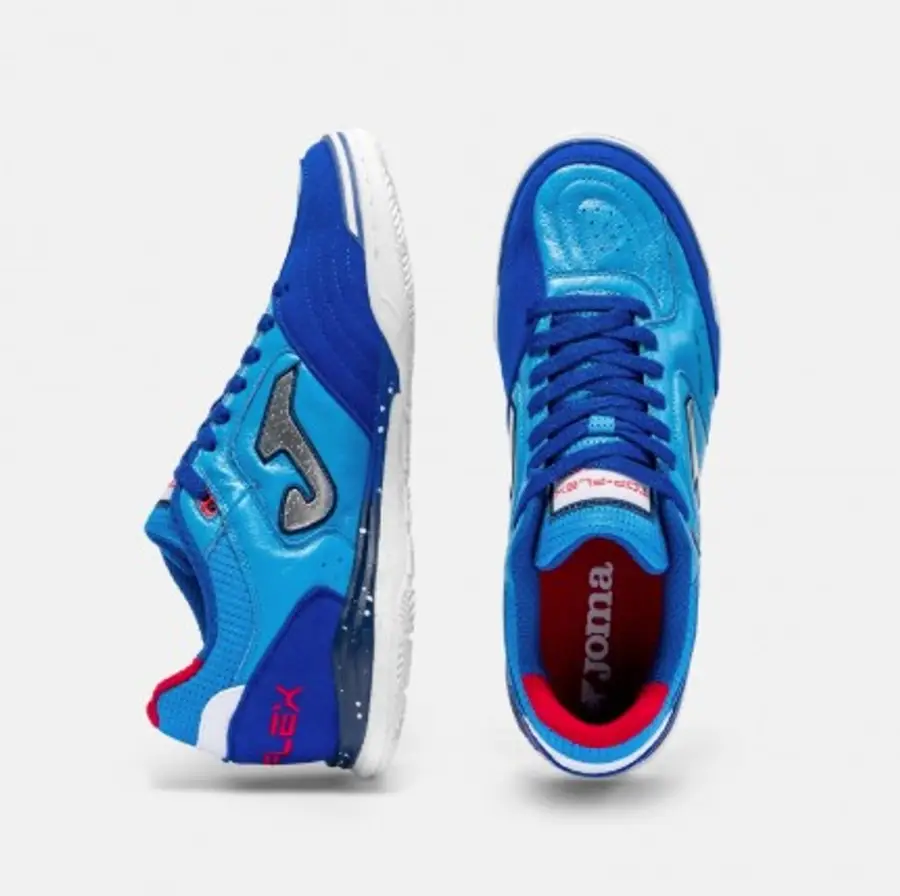 Chuteira Futsal Joma Top Flex Rebound - Azul e Branco