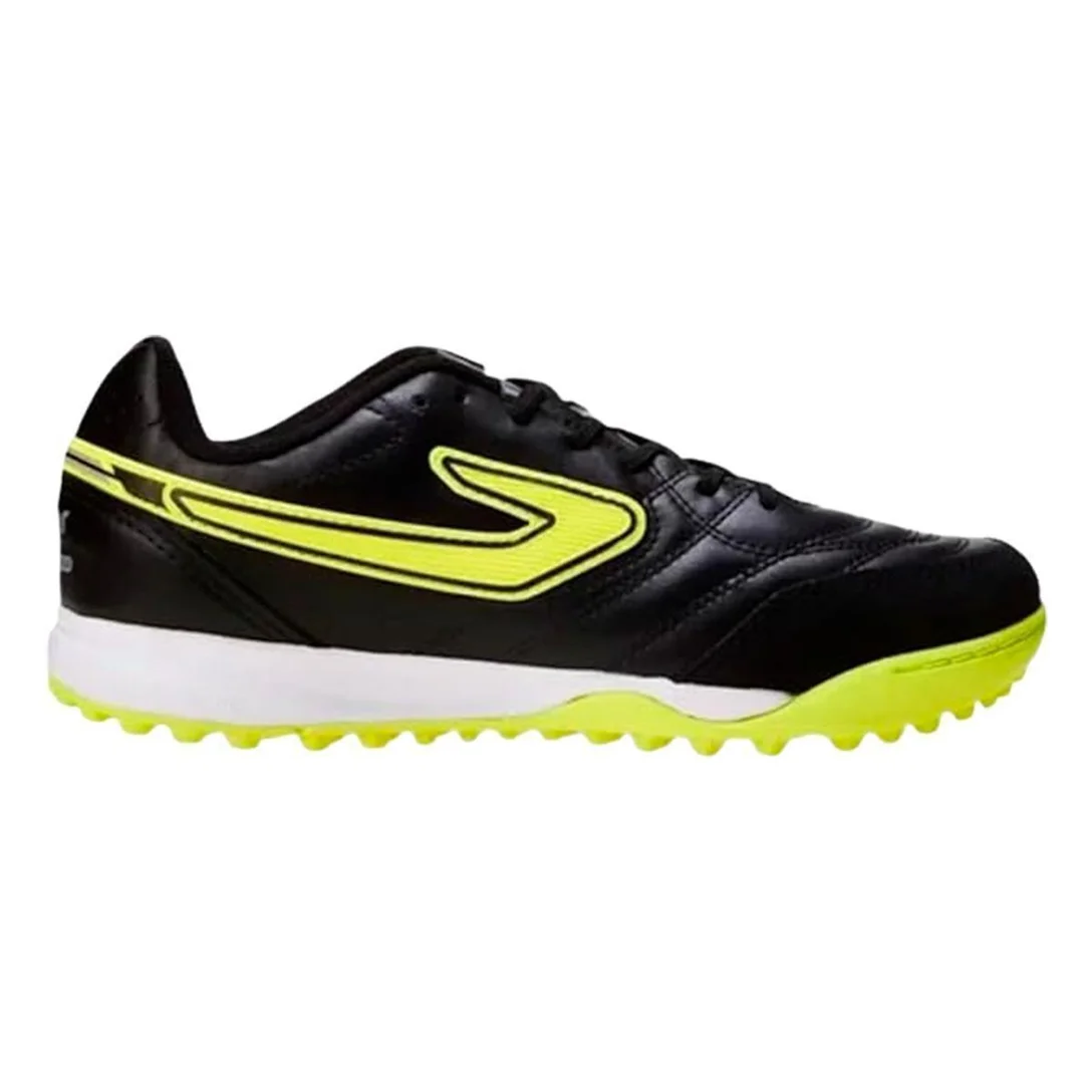 Chuteira Society Infantil Topper Maestro Club - Preto, Chumbo e Amarelo