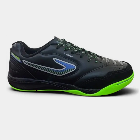 Chuteira Futsal Dominator Play - Preto, Azul e Verde